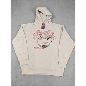Allegory Hoodie Mens 3XL Beige Declaration Of War Berserk Horror Graphic New
